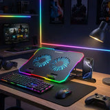 Wozinsky NitroCool Datastativ med RGB-Belysning & Kjøling – Svart