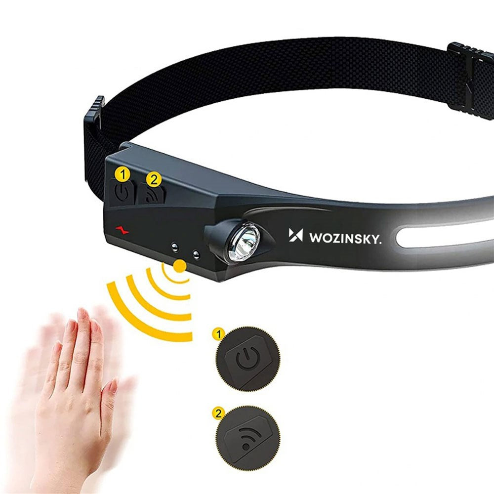 Wozinsky WLC-1200 Pannelampe med 350 lm & Bevegelsessensor - Svart