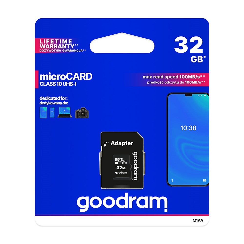GoodRam 32GB Micro SDHC Minnekort - Svart