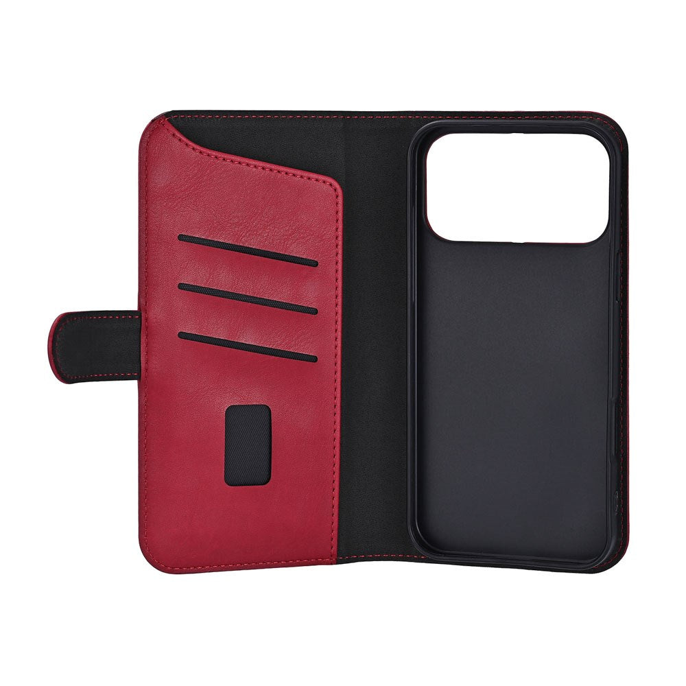iPhone 17 Pro Max GEAR Kunstskinn Flip Deksel - MagSafe Kompatibel - Rød