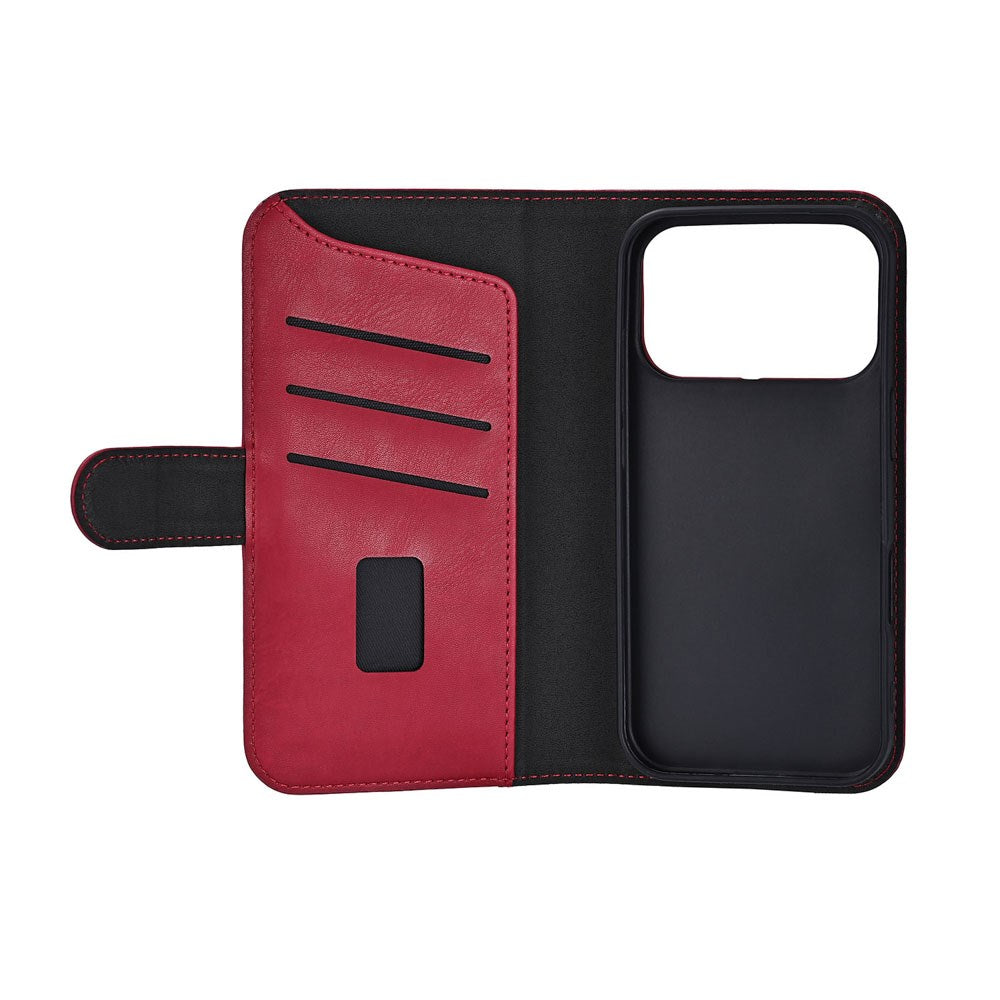 iPhone 17 Pro GEAR Kunstskinn Flip Deksel - MagSafe Kompatibel - Rød