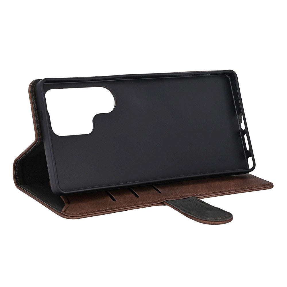 Samsung Galaxy S25 Ultra GEAR Classic Flip-deksel Kunst Skinn med Kortholder - Brun