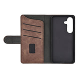Samsung Galaxy S25 GEAR Classic Flip-deksel Kunst Skinn med Kortholder - Brun