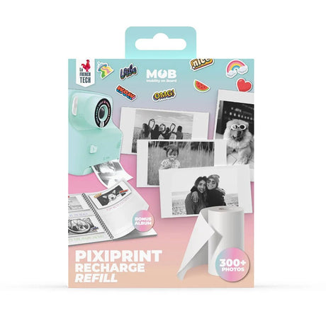MOB Fotopapir til MOB Pixiprint Kamera - inkl. Minnebok & Klistremerker - 4 stk - Hvit