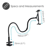 Desire2 Gooseneck Nettbrettholder for Bord - Formbar - Svart