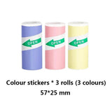 Termisk Fotopapir - Selvklebende - 57 x 25 mm - 3 stk - Lilla / Rosa / Gul
