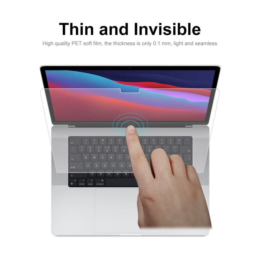 MacBook Air 13" M5/M4/M3/M2 (2026-2022) Skjermbeskytterfilm – Gjennomsiktig