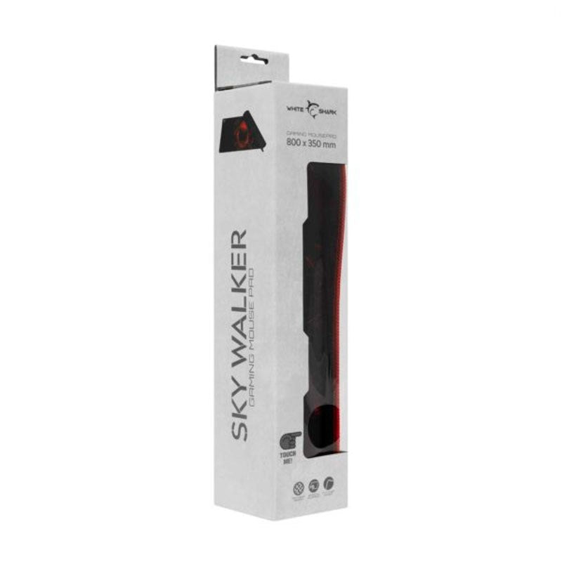 White Shark SKYWALKER XL Gaming Musematte - 800 x 350 mm - Svart / Rød