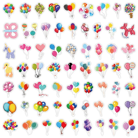 60 x Dekorative Klistremerker - Ballonger