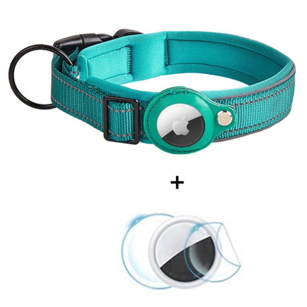 Hundehalsbånd med Holder for AirTag 1. & 2. Gen. - Størrelse S (30-37 cm) - Blå