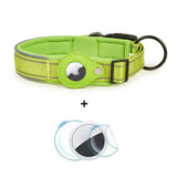 Hundehalsbånd med Holder for AirTag 1. & 2. Gen. - Størrelse S (30-37 cm) - Grønn