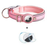 Hundehalsbånd med Holder for AirTag 1. & 2. Gen. - Størrelse L (43-50 cm) - Rosa