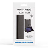 Samsung Galaxy S25 Ultra Vivanco Classic Wallet Kunstskinn Flipdeksel med Lommebok - Svart