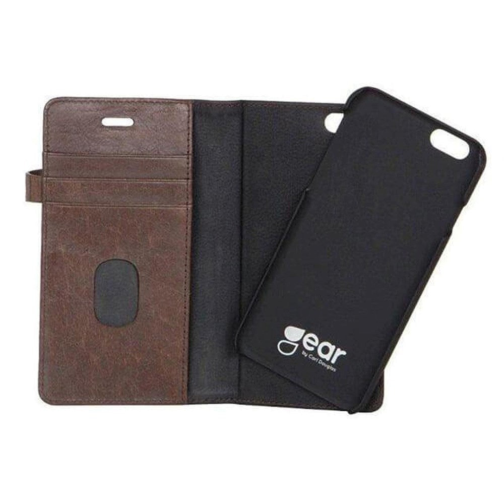 iPhone 6 Plus / 6s Plus Buffalo 2-i-1 Ekte Skinn Flip Deksel - Brun