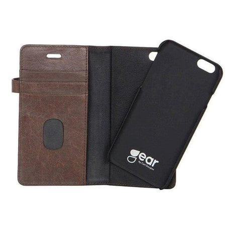 iPhone 6 Plus / 6s Plus Buffalo 2-i-1 Ekte Skinn Flip Deksel - Brun