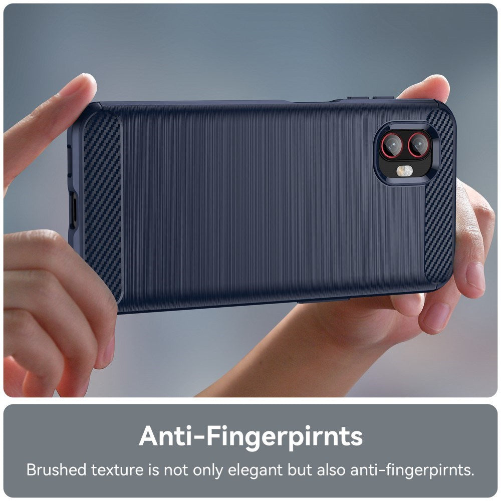 EIDERWOOD Samsung Galaxy Xcover 6 Pro Brushed Carbon Deksel - Blå