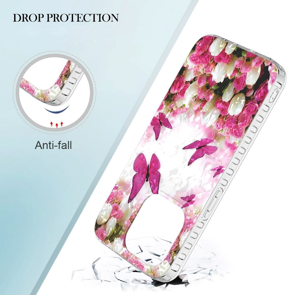 iPhone 14 Pro Fleksibelt Plast Deksel med - Dansende Sommerfugler