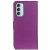 Samsung Galaxy M12 Litchi Skinndeksel med Lommebok - Lilla