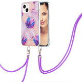 iPhone 14 Plus Fleksibelt Plastdeksel m. Stopp - Marmor - Lys Lilla
