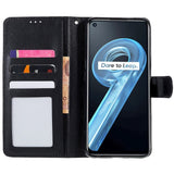 OPPO A76 / Realme 9i Skinndeksel  med Lommebok og Stativfunksjon - Svart