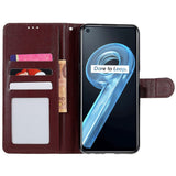 OPPO A76 / Realme 9i Skinndeksel  med Lommebok og Stativfunksjon - Vinrød