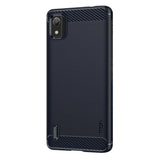 Nokia C2 2nd Edition Mofi Brushed Carbon Fiber Fleksibelt Plast Deksel - Blå