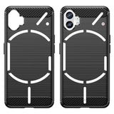 Nothing Phone (1) Børstet Karbonfiber Fleksibelt Plastbakdeksel - Svart
