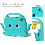 Samsung Galaxy Tab A8 10.5" (2021) Barnedeksel m. Stativ - Octopus - Turkis