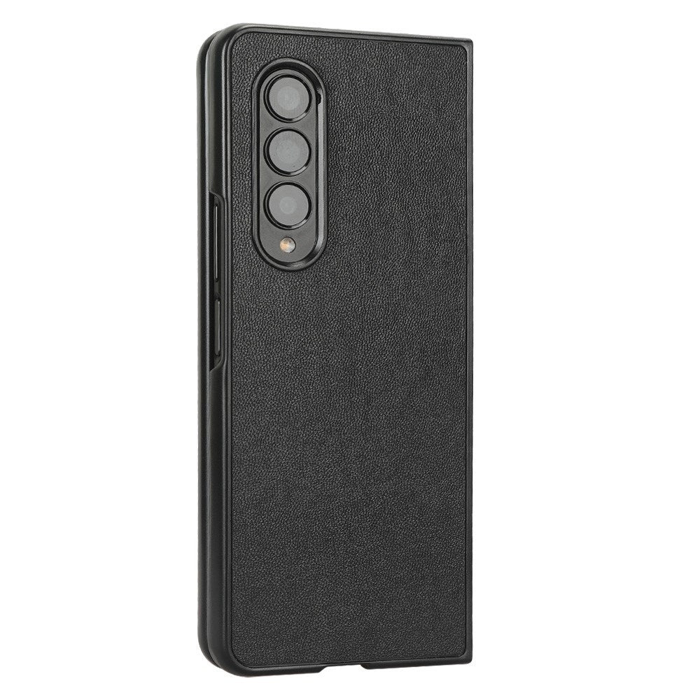 EIDERWOOD Samsung Galaxy Z Fold4 (5G) Plast Deksel med Kunstskinn – Svart