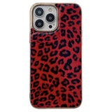 iPhone 14 Pro Fleksibelt plastdeksel - Leopardmønster - Rød