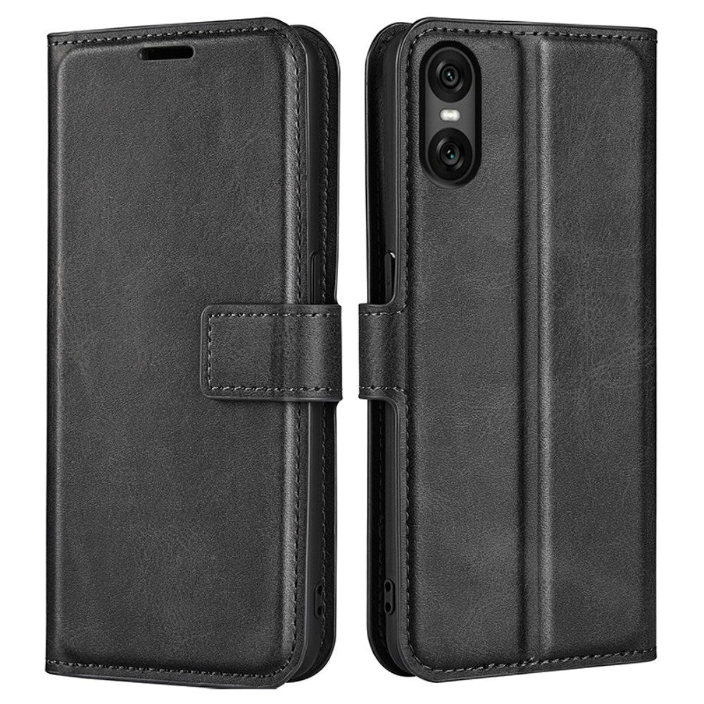 EIDERWOOD Sony Xperia 10 VI Kunstskinn Flip Deksel m. Stativ & Lommebok - Sort