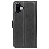 EIDERWOOD iPhone 16 Plus Litchi Skinn Flip Deksel m. Lommebok - Svart