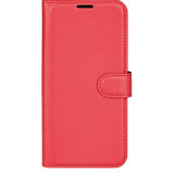 EIDERWOOD iPhone 16 Plus Litchi Skinn Flip Deksel m. Lommebok - Rød