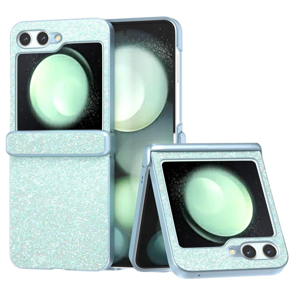 EIDERWOOD Samsung Galaxy Z Flip7 FE / Flip6 Skinnkledd Glitrende Plast Deksel - Mint Grønn