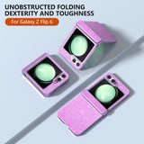 EIDERWOOD Samsung Galaxy Z Flip7 FE / Flip6 Skinnkledd Glitrende Plast Deksel - Lilla
