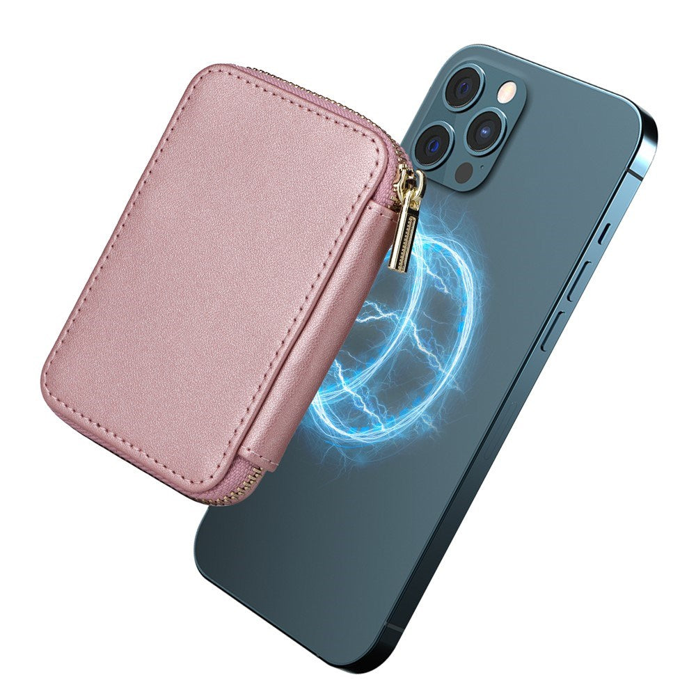 EIDERWOOD Magnetisk Lommebok / Kortholder med Glidelås - MagSafe Kompatibel - Rose Gold