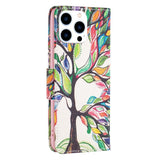 EIDERWOOD iPhone 16 Pro Max Skinn Deksel m. Lommebok og Trykk - Fargerikt Tre