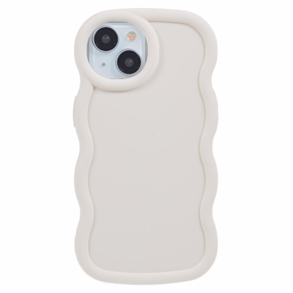 iPhone 15 EIDERWOOD Fleksibelt Plast Wavy Deksel - Hvit