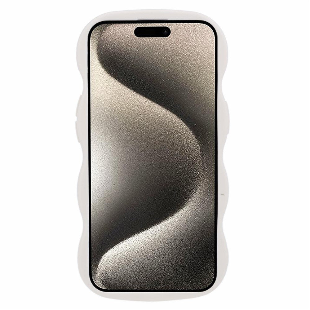 iPhone 15 EIDERWOOD Fleksibelt Plast Wavy Deksel - Hvit
