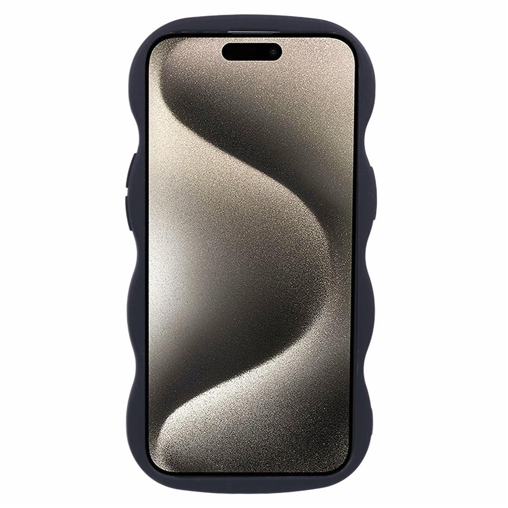 iPhone 15 EIDERWOOD Fleksibelt Plast Wavy Deksel - Svart