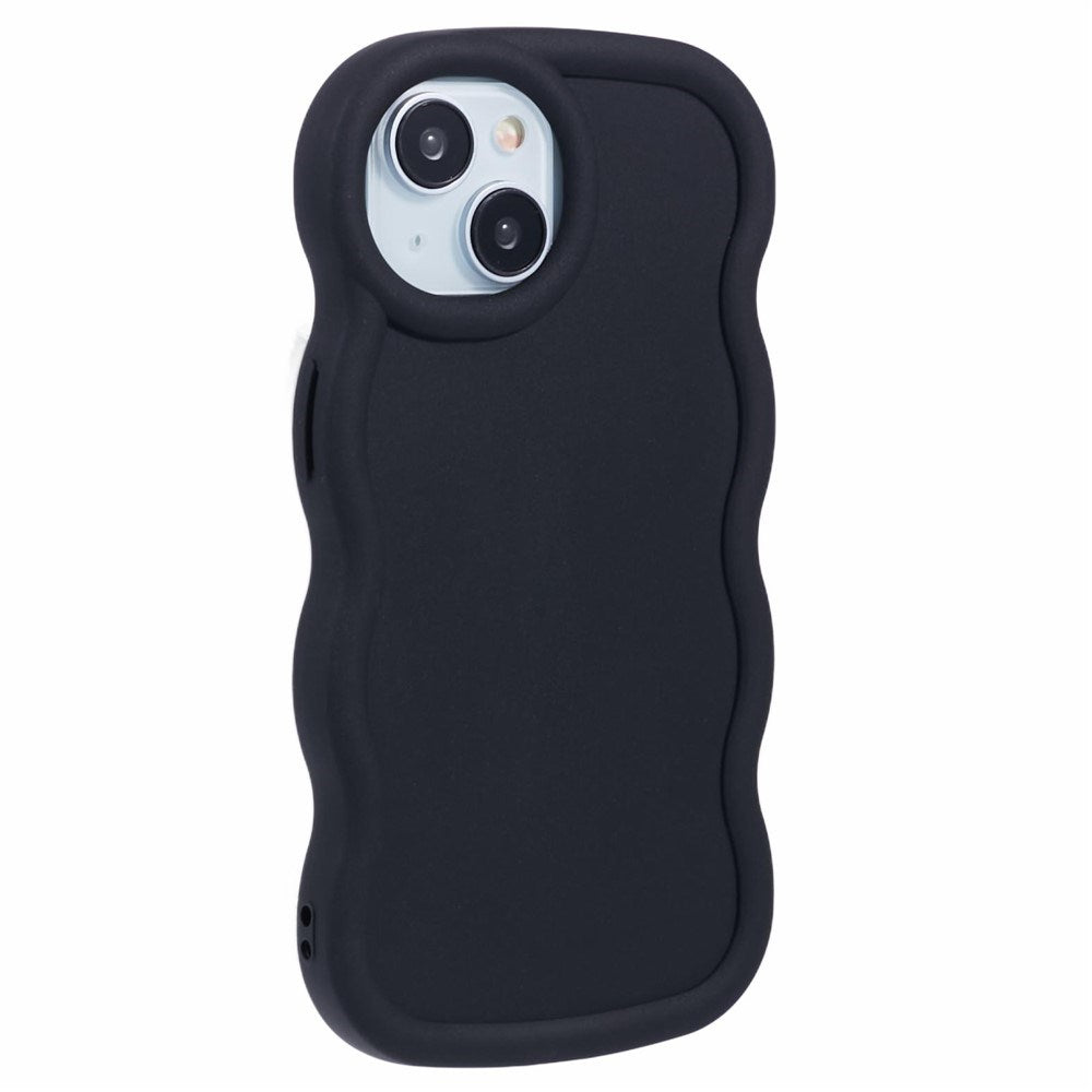 iPhone 15 EIDERWOOD Fleksibelt Plast Wavy Deksel - Svart
