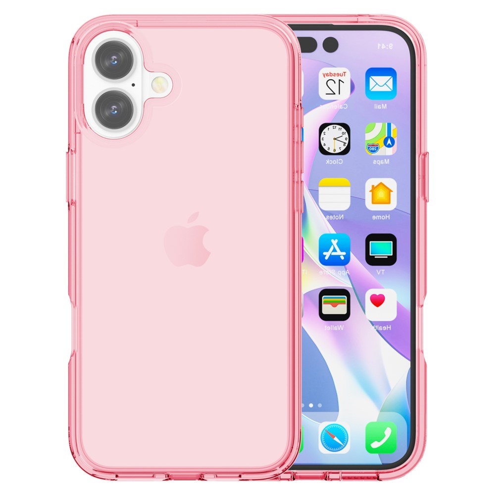 EIDERWOOD iPhone 16 Hybrid Deksel - Gjennomsiktig Rosa