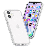 EIDERWOOD iPhone 16 Hybrid Plast Deksel - Hvit Glitter
