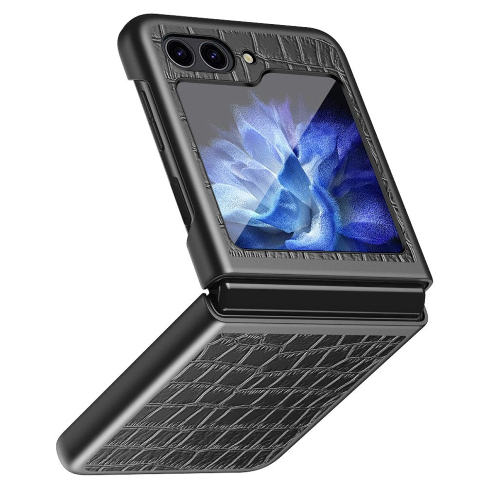 EIDERWOOD Samsung Galaxy Z Flip7 FE / Flip6 Skinnkledd Plast Deksel m. Tekstur - Svart