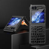 EIDERWOOD Samsung Galaxy Z Flip7 FE / Flip6 Skinnkledd Plast Deksel m. Tekstur - Svart