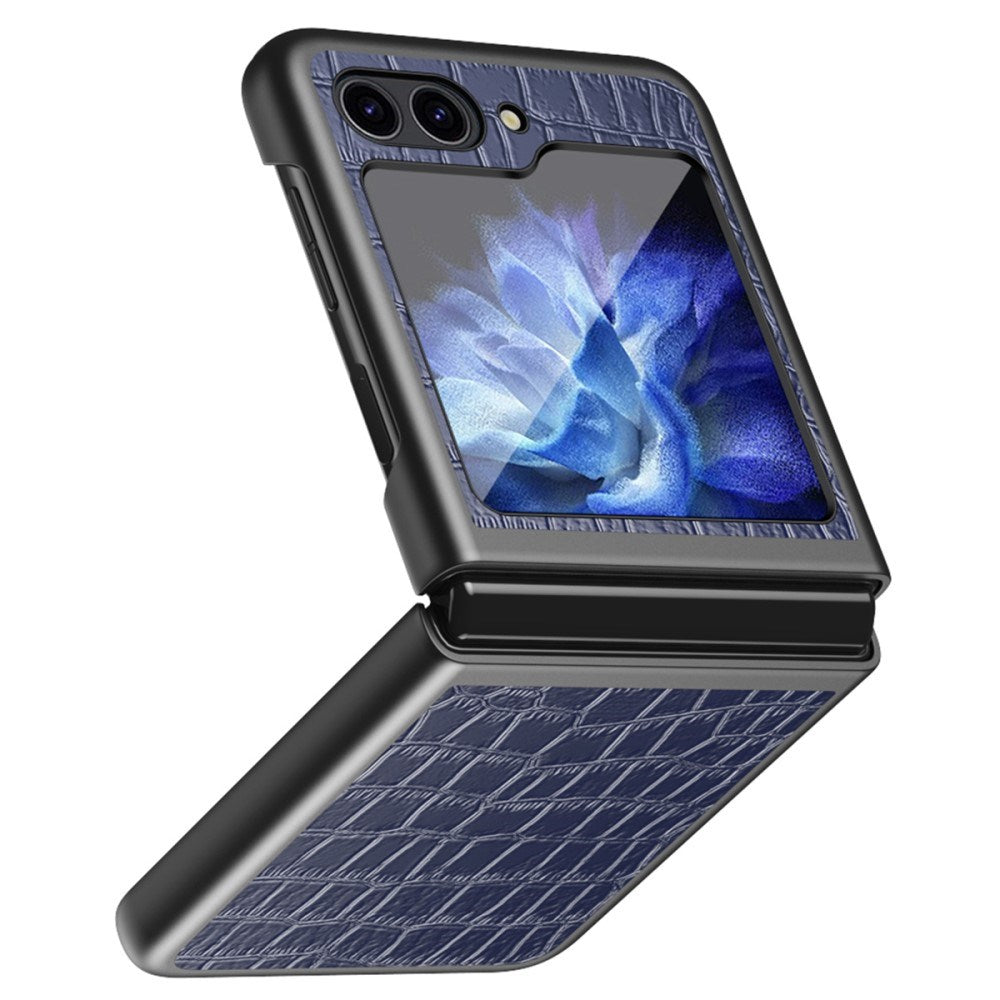 EIDERWOOD Samsung Galaxy Z Flip7 FE / Flip6 Skinnkledd Plast Deksel m. Tekstur - Blå