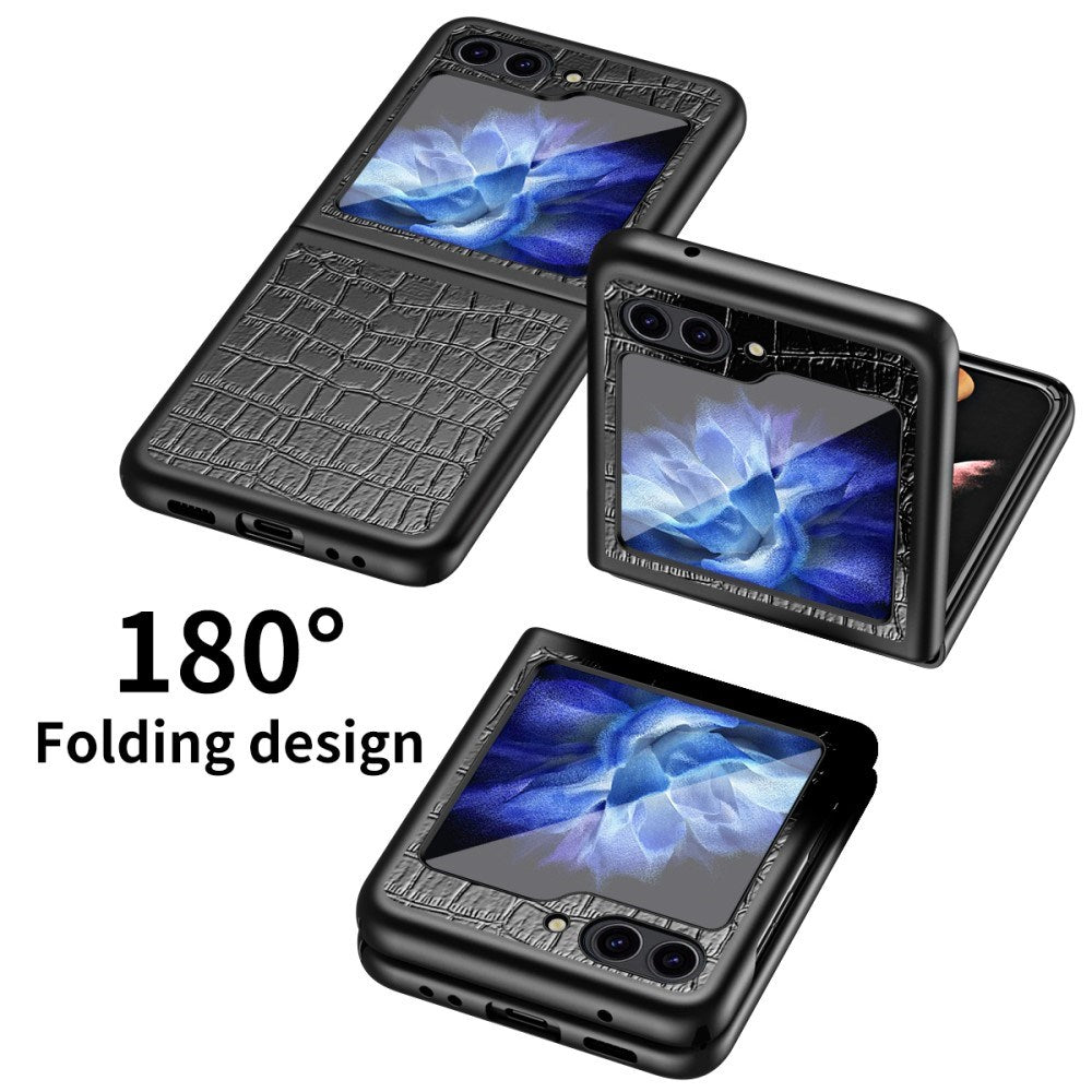 EIDERWOOD Samsung Galaxy Z Flip7 FE / Flip6 Skinnkledd Plast Deksel m. Tekstur - Blå
