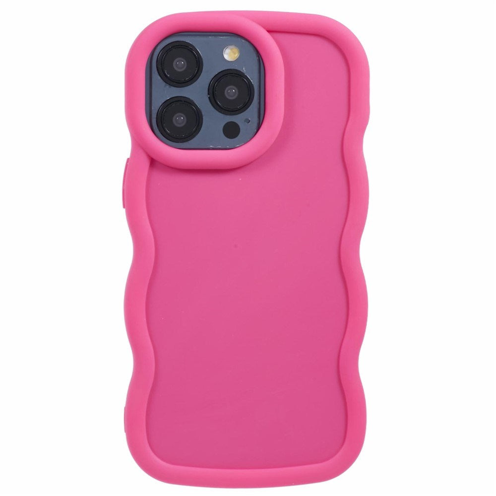 iPhone 15 Pro EIDERWOOD Fleksibelt Plast Wavy Deksel - Pink