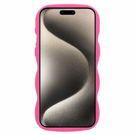 iPhone 15 Pro EIDERWOOD Fleksibelt Plast Wavy Deksel - Pink