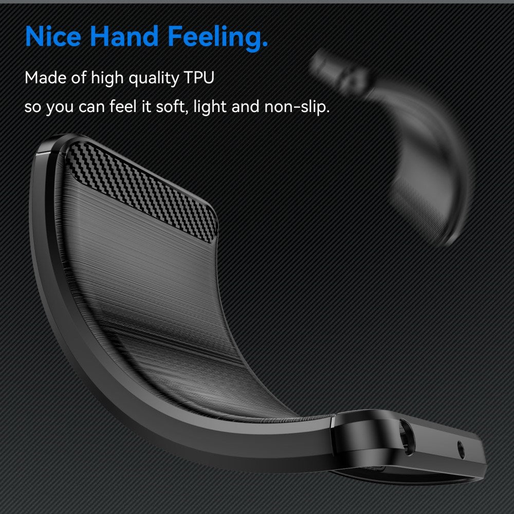 EIDERWOOD Honor 200 Pro (5G) Brushed Carbon Fiber Fleksibelt Plast Deksel - Svart